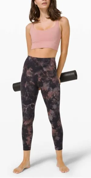 LULULEMON Align Pant 25" Diamond Dye Graphite Grey Pink Pastel‎ Size 4 thumbnail 1