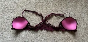 Victoria Secrets Pink WEAR EVERYWHERE PUSH-UP BRA in Maroon Lace thumbnail 5