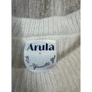 Arula Womens Ivory Fuzzy Ribbed Knit Sweater Rhinestone Fringe Size‎ XL (A) thumbnail 2