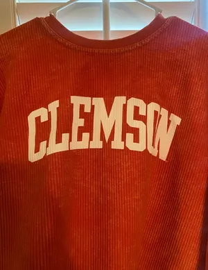 Clemson Corded Sweatshirt Orange Size M thumbnail 2