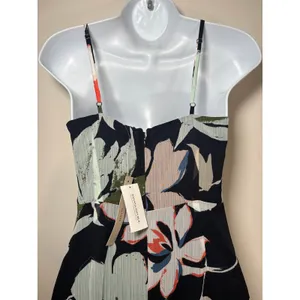 Banana Republic Maxi Dress Navy Blue Floral Tiered Ruffle Wedding Guest NWT 2P thumbnail 6