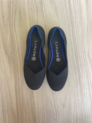 Rothy's Black Flats with Blue Trim thumbnail 10