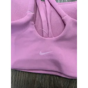 Nike‎ One Dri-FIT Pink Strappy Back Sports Bra Medium Scoop Neck Activewear thumbnail 3