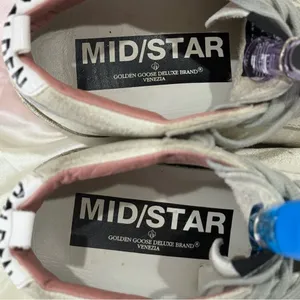 Golden Goose Mid Star Sneakers White Pink Patent Star Mid Top Size 7/37 Preppy thumbnail 12