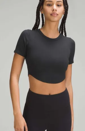 Lululemon Hold Tight Cropped T-Shirt Black thumbnail 1