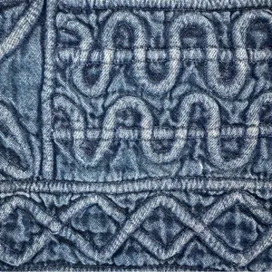 Anthropologie Vintage Embroidered Geometric Denim Western Sleeveless Vest Blue L thumbnail 6