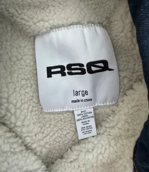 NWT RSQ Women’s Sherpa Lined Denim Jacket Large  thumbnail 5