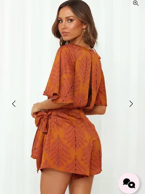 Hello Molly Women’s Size 4 Midnight Noise Rust Color Romper Lined Boho Chic thumbnail 4