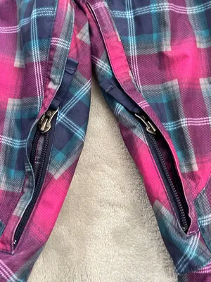 Burton women’s Society Pink Plaid Snow Pants snowboard ski resort winter XS thumbnail 6
