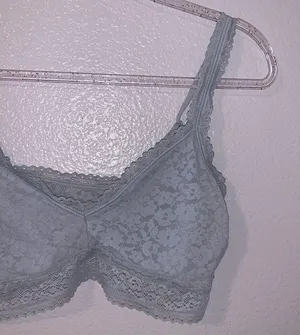 Grey lace wireless comfy bra Gray thumbnail 3