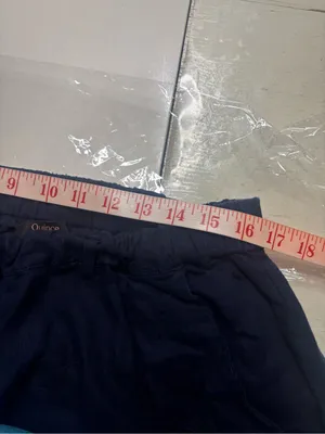 Quince Size XL Dark Navy Linen Elastic Waist Crop Pants Casual Lagenlook Beach thumbnail 6