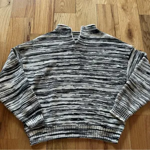 American Eagle Outfitters Black and White Cowl Neck Sweater thumbnail 2