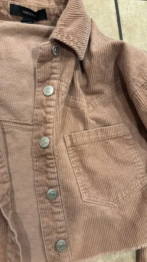 Forever 21 corduroy blush cropped denim jacket thumbnail 4