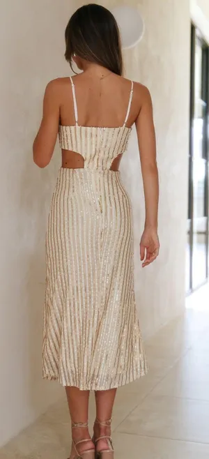 Hello Molly Sparkling Love Midi Dress Gold thumbnail 5