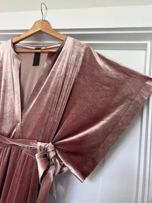 Norma Kamali Rectangle Jog Jumpsuit salmon pink stretch velvet small thumbnail 4