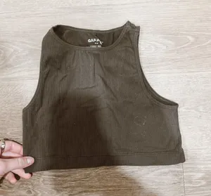 Garage brown Ribbed Crop Tank S thumbnail 1