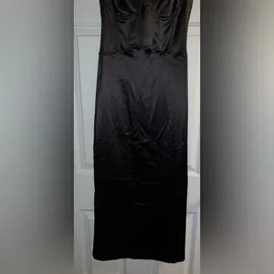 Zara Corsetry-Inspired Midi Dress in Black Size XS New with tag thumbnail 12