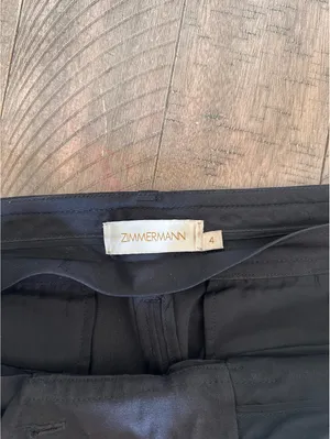 Zimmermann Wool Blend Woven Wide-Leg Pants Trousers in Black Women’s sz 4 Large thumbnail 8