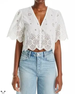 Lucy Paris Loray Embroidered Shirt white sz XS NWT $88 thumbnail 1