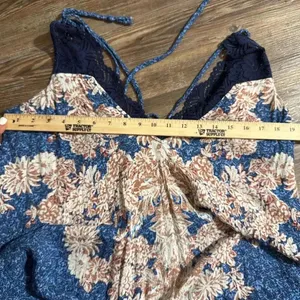 Free People Floral Printed Boho Hippie‎ Crochet Lace Top Gown Dress M thumbnail 12