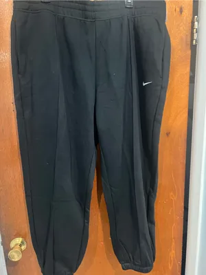 Nike Black Jogger Sweatpants with White Swoosh thumbnail 2