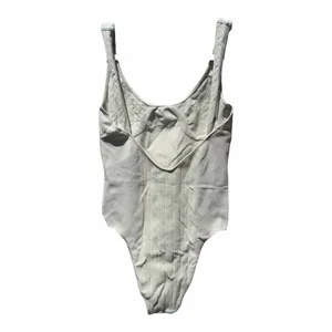 Anthropologie Mint Ribbed One Piece Swimsuit Sage Green Small Bodysuit Minimal thumbnail 5