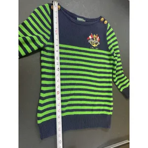 Lauren Jeans Co Ralph Lauren Nautical Stripe Sweater Crest Gold Buttons S thumbnail 7