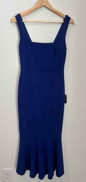 Lulus Moment Maker Cobalt Blue Square Neck  thumbnail 1