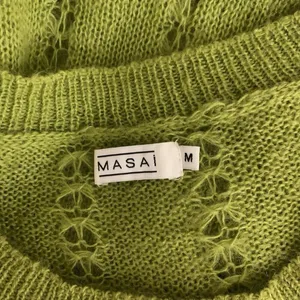 Masai Lime Green‎ Mohair Blend Textured Knit Sweater Lightweight Pullover Medium thumbnail 3