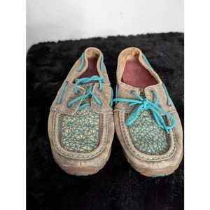 Twisted X leather teal western loafers Sz 8.5 thumbnail 2