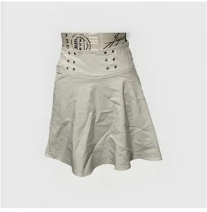 Vintage Y2K Rave Brand White Studded Skater Skirt Drop Waist Festival Boho Small thumbnail 4