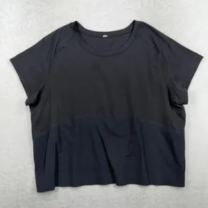 Lululemon 14 Final Lap Short Sleeve Mesh Panel Relaxed Fit Black Activewear Top thumbnail 4