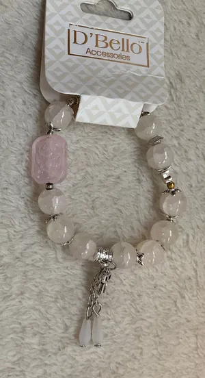 D’Bello Pink Glass gold silver tone bracelet thumbnail 1