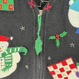 Vintage Designers Originals Studio Christmas Sweater Vest 2X Plus Zip Black thumbnail 6