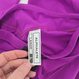 Alphalete Leggings Womens Large Alphalux Purple V-Waist High Rise NEW thumbnail 4