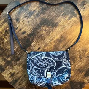 Vera Bradley  Indigo print pattern crossbody handbag thumbnail 1
