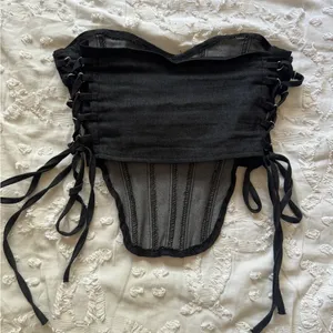 2Cute S Black Washed Tie Adjustable Tightness Corset thumbnail 4