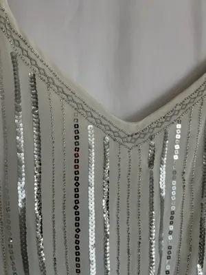 Layered With Love Beaded White Sequin Mini Dress thumbnail 2