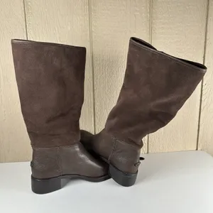 Coach Bailey Brown Leather/Suede Side Zip Mid Calf Boots Size 8B Shearling Lined thumbnail 5