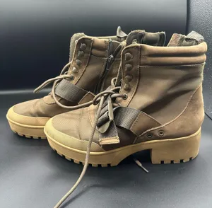 Steve Madden Brown Combat Boots Rugged Design thumbnail 1