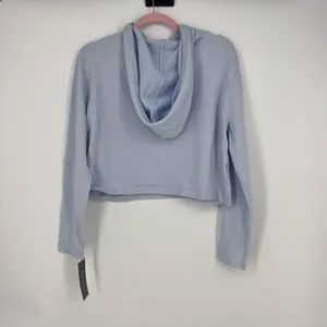 French Connection Pullover Cropped Hooded Sweater Womens Size Large thumbnail 2