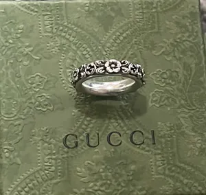Interlocking G Flower Ring Ag925 thumbnail 4