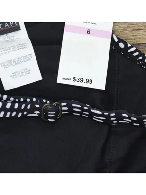 NWT Island Escape Womens Tankini Swim Top Black / White 6 thumbnail 6