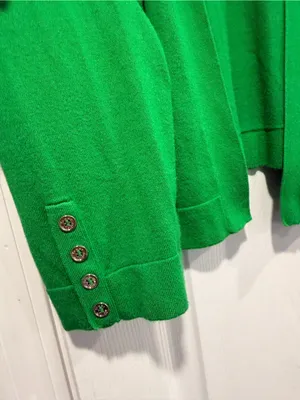 Tommy Hilfiger Size XL Kelly Green Open Front Cardigan Sweater Button Cuff thumbnail 4