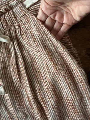 FREE PEOPLE Caraway Tapered Striped Cotton Pants Size 4 NWT Boho Coastal Casual thumbnail 12