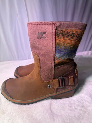 Sorel Women's Brown & Burgundy Leather Suede Mid-Calf Boot thumbnail 7