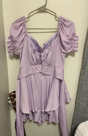 American Threads Lavender Puff Sleeve Dress thumbnail 1