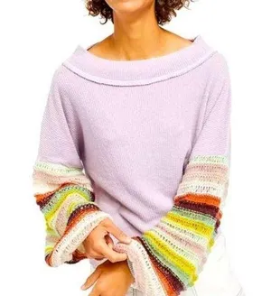 Free People Cha Cha Brushed Knit Stripe Balloon Sleeve Top thumbnail 1