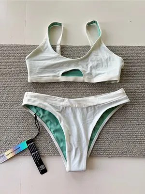 Jolyn White Two Piece Sporty Bikini Set Amelia Top Small Alanna Bottom Medium thumbnail 6