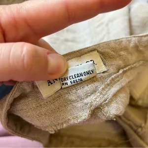 Ann Taylor Women's Small 100% linen natural beige skirt midi slit‎ thumbnail 9